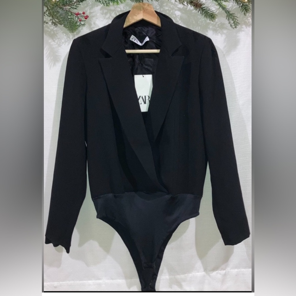 Zara Black blazer bodysuit